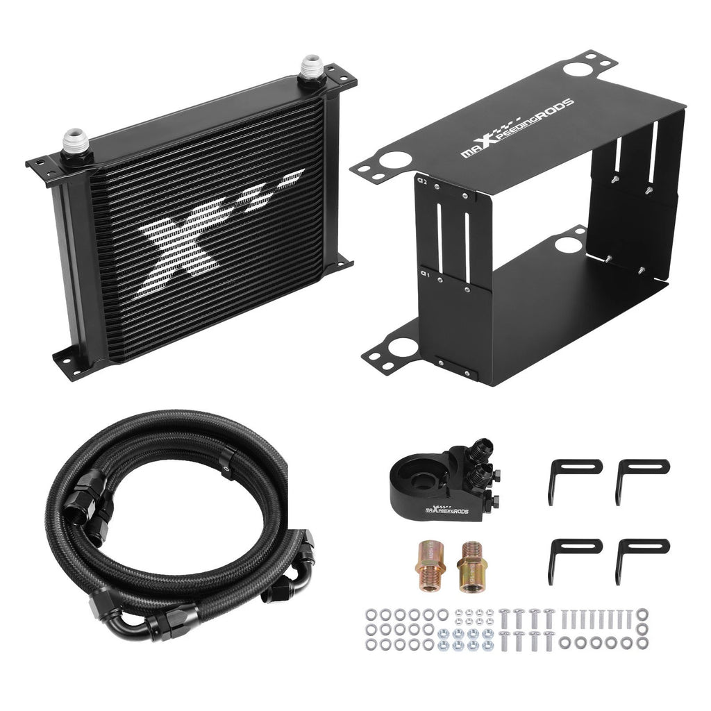 Universal Aluminum 30-Row Transmission Oil Cooler for British-Style Kit (2010–2019)