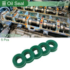 Set of 5 Oil Seal Rotary Shaft Seal 10x20x7mm High Pressure Green for Various Models