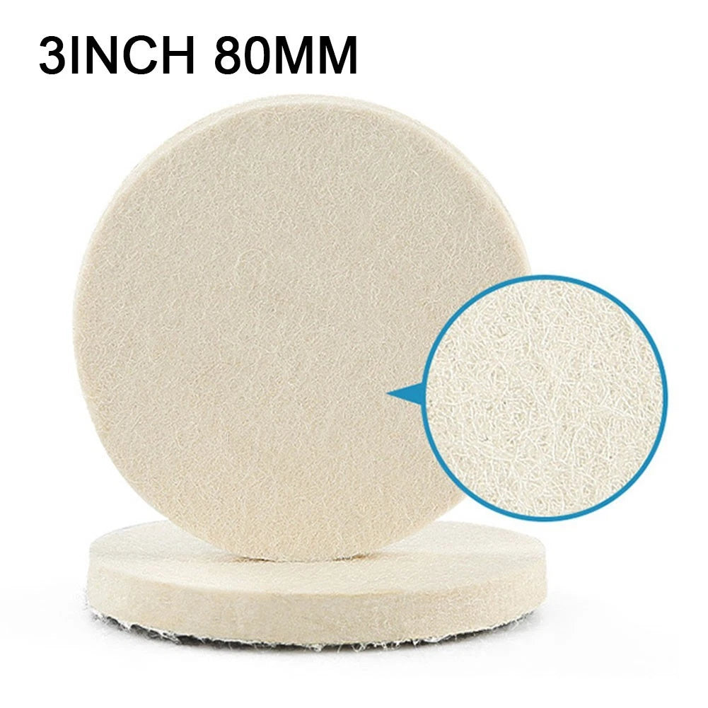 2X 80mm Wool Felt Grinding Discs for Metal Polishing