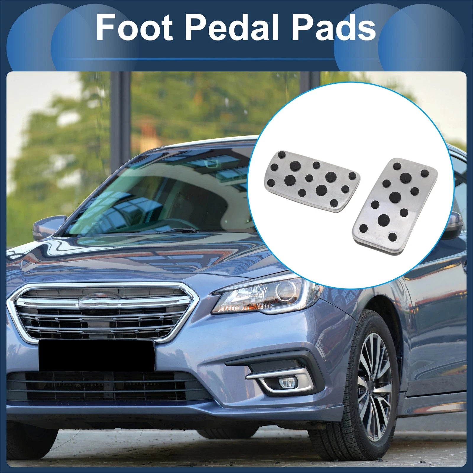 Set of 1 Automatic Footrest Pedals Cover for Subaru Legacy (2015–2019) Silver Tone