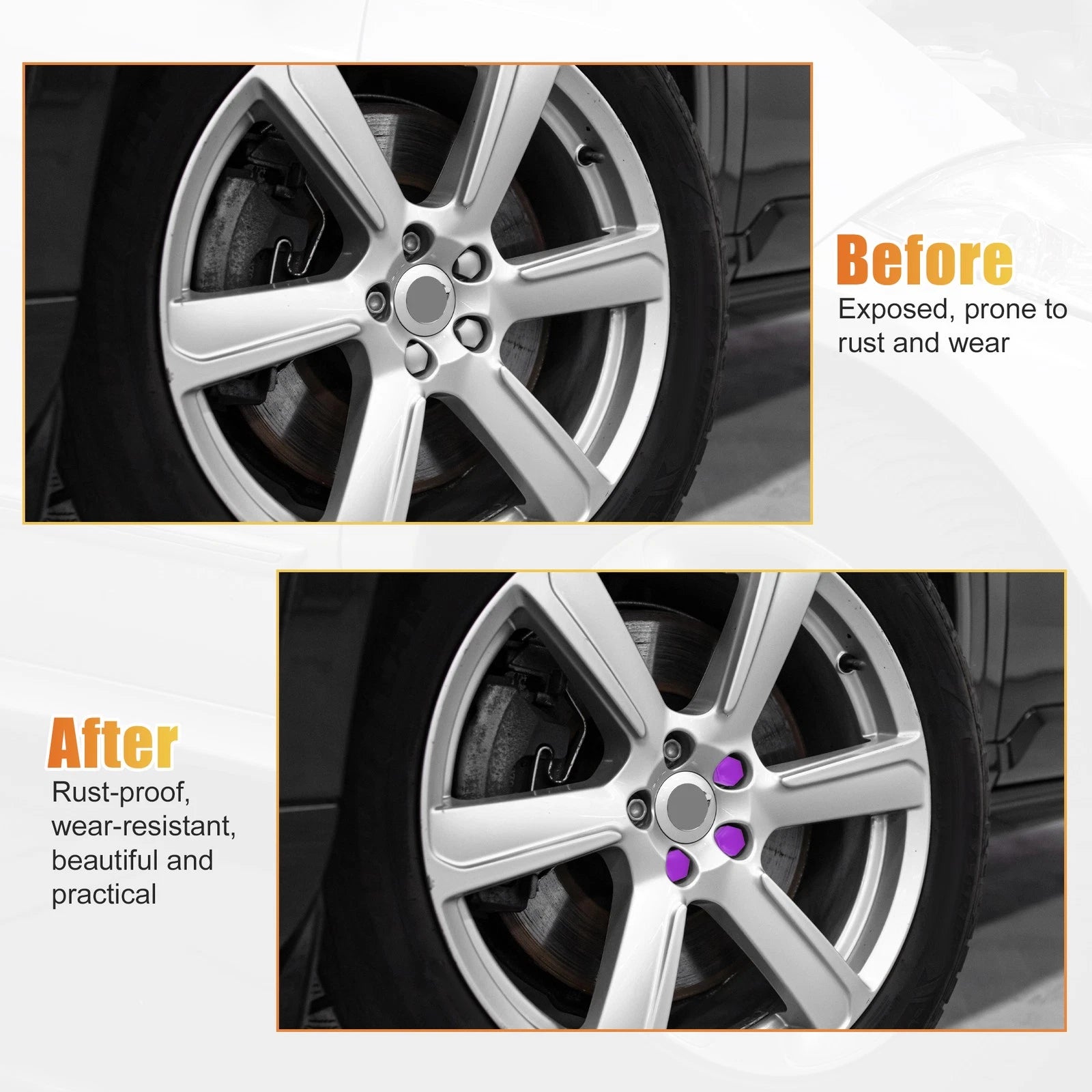 20 Pcs 22mm Wheel Lug Nut Cover for Land Rover Range Rover Sport (2006–2013) Purple
