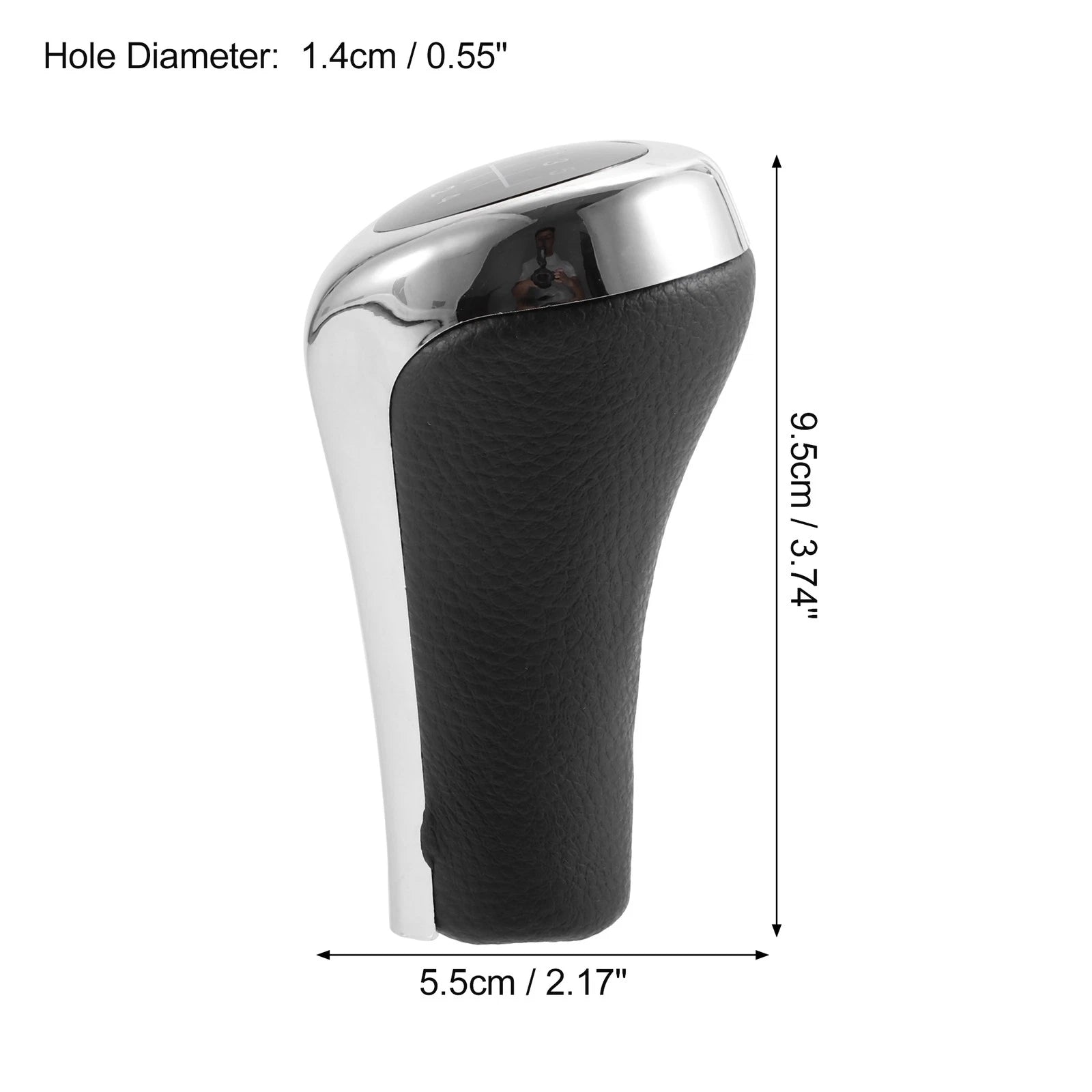 5 Speed Manual Shift Knob for BMW X1 E84 (2009–2015) Faux Leather Black Silver