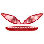 Set of 3 Red Hood Bezel Insert Trims for Dodge Charger (2015–2020)