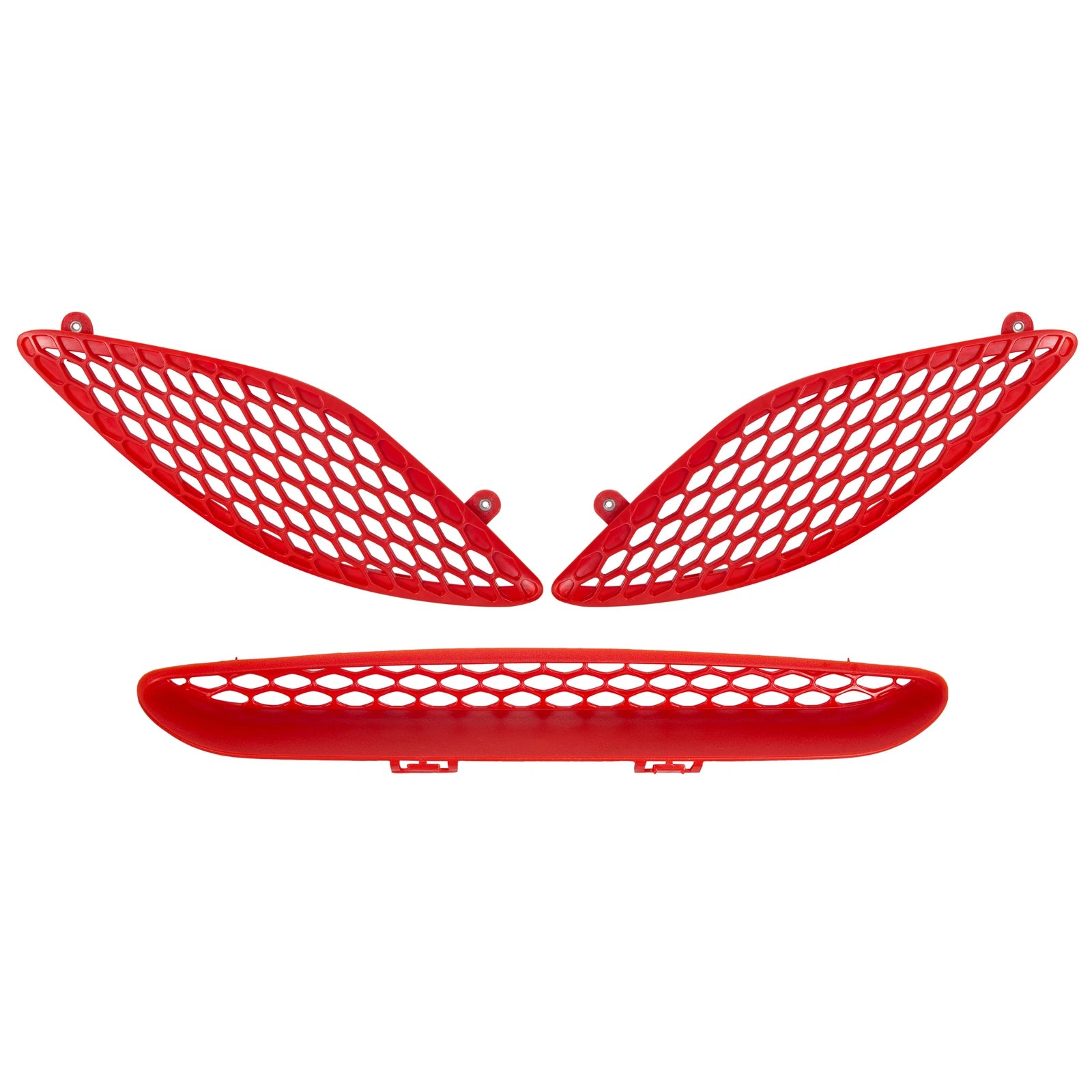 Set of 3 Red Hood Bezel Insert Trims for Dodge Charger (2015–2020)