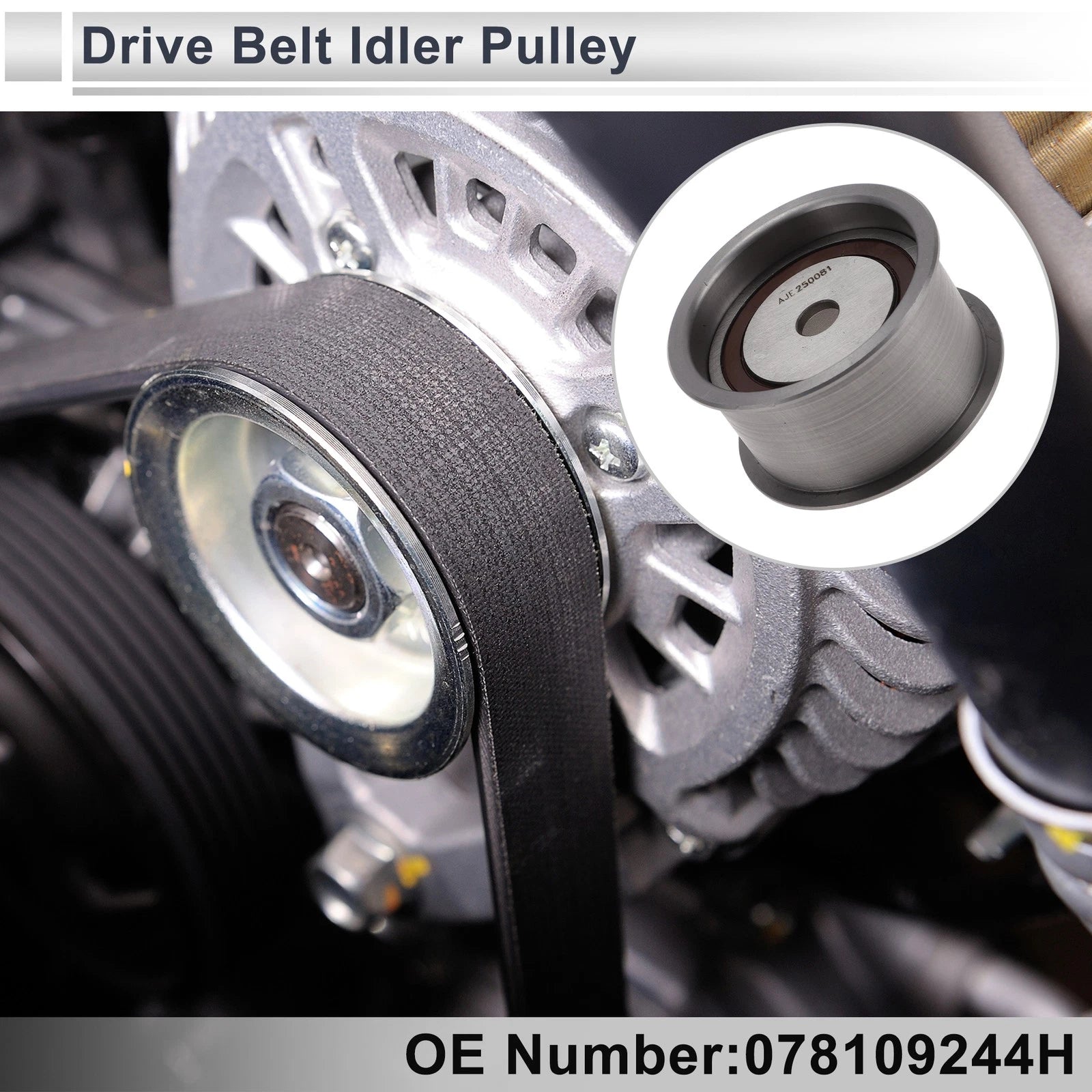 Drive Belt Idler Pulley for Audi A4 (1996–2005) No. 078109244H Steel