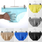 Set of 4 Men's Ice Silk Underwear Briefs T-back Soft Pouch Panties
