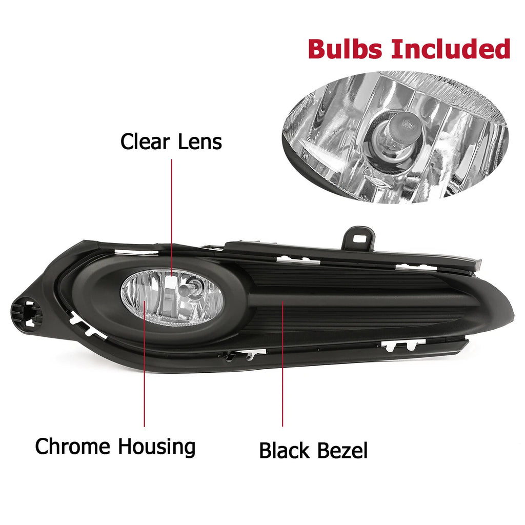 Bumper Fog Lights Lamps Cover Pair for Honda HR-V (2016–2018)