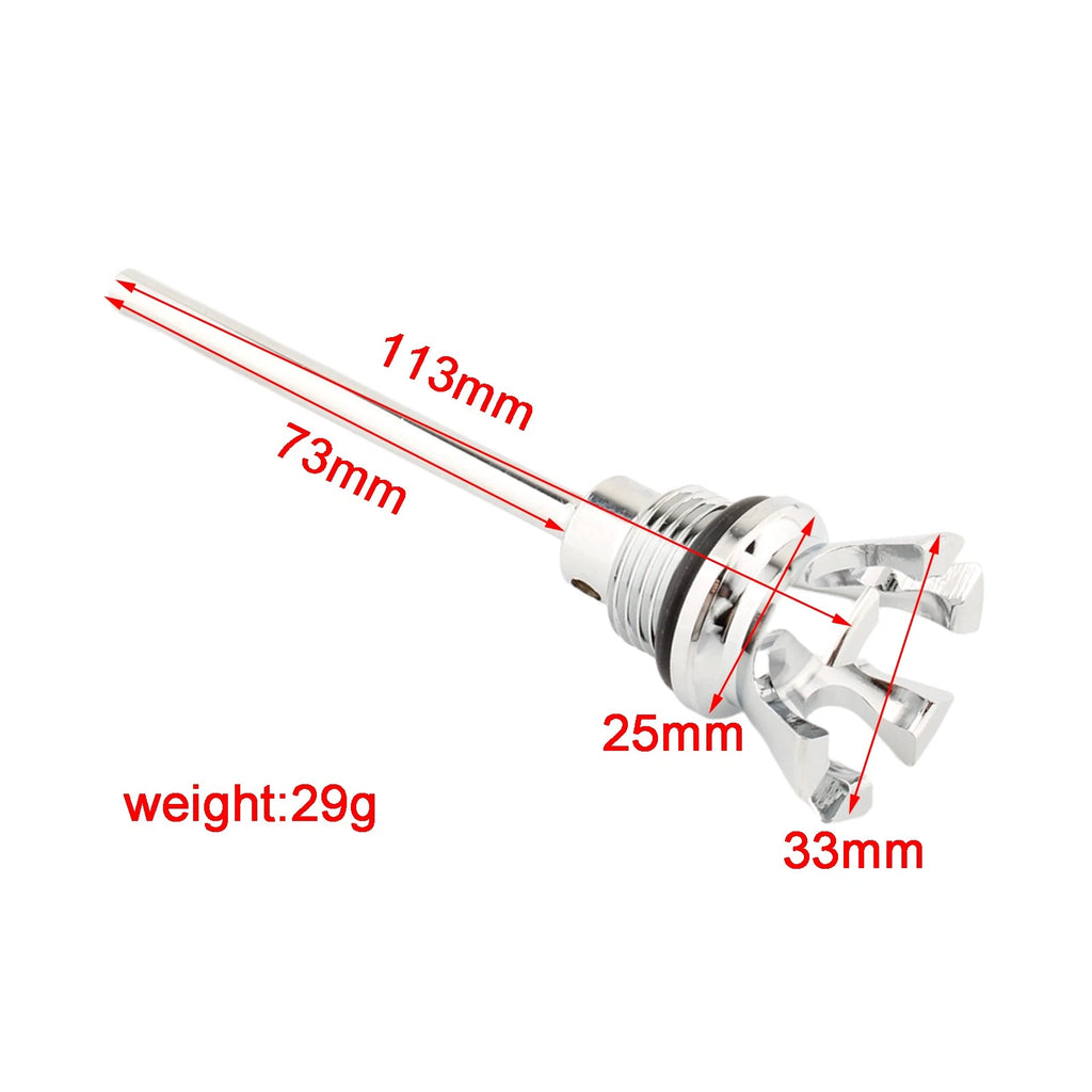 Oil Dipstick Tank Cap Plug for Harley Softail Road Glide Electra Glide (2000–2023) 1105-0022 Silver