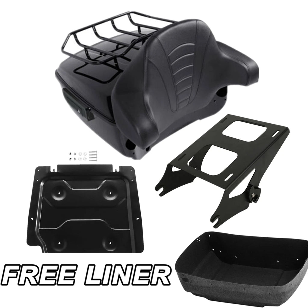 Trunk Backrest Pad Mount Rack Plate for Harley Road Glide (2014–2025)