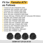 Set of 4 Rubber Wheel Caps for Yamaha Grizzly 350 400 450 600 660 (2000–2014) 5GT-2512A-00-00