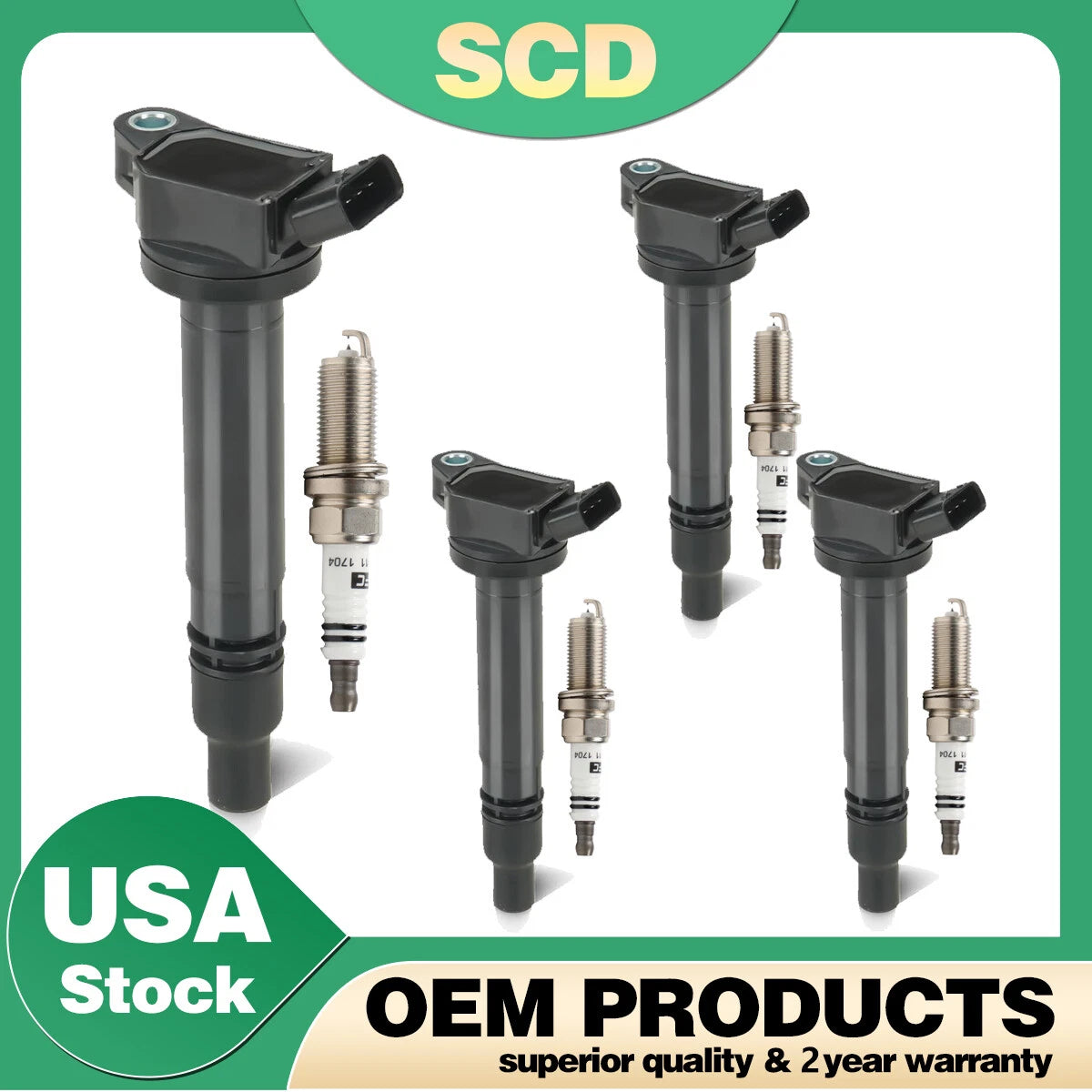 4X Ignition Coil & Iridium Spark Plug for Lexus GS350 IS350 LS460 RC300 (2006–2020)