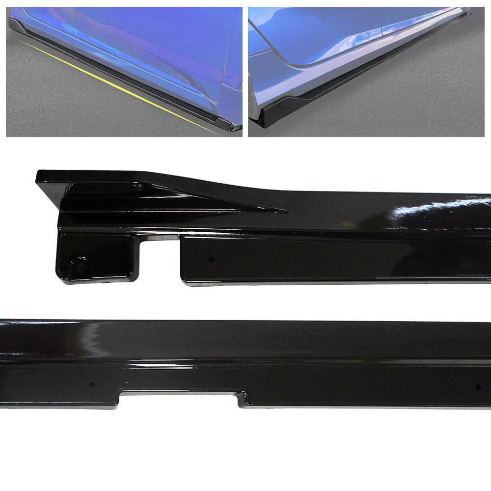 Side Skirts Extension Panel Lip Gloss Black for Honda Civic Sedan (2016–2021)