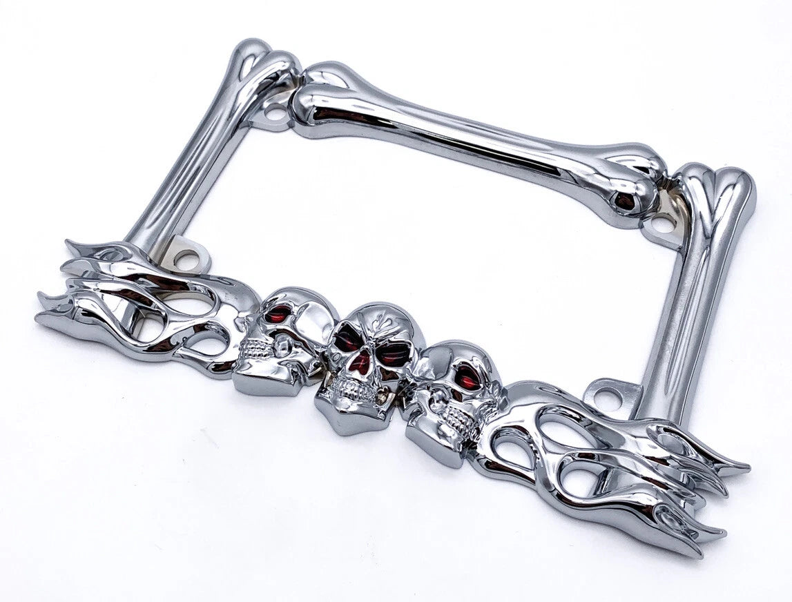 Chrome License Plate Frame Heavy Duty for Harley-Davidson Motorcycle (1990–2025)