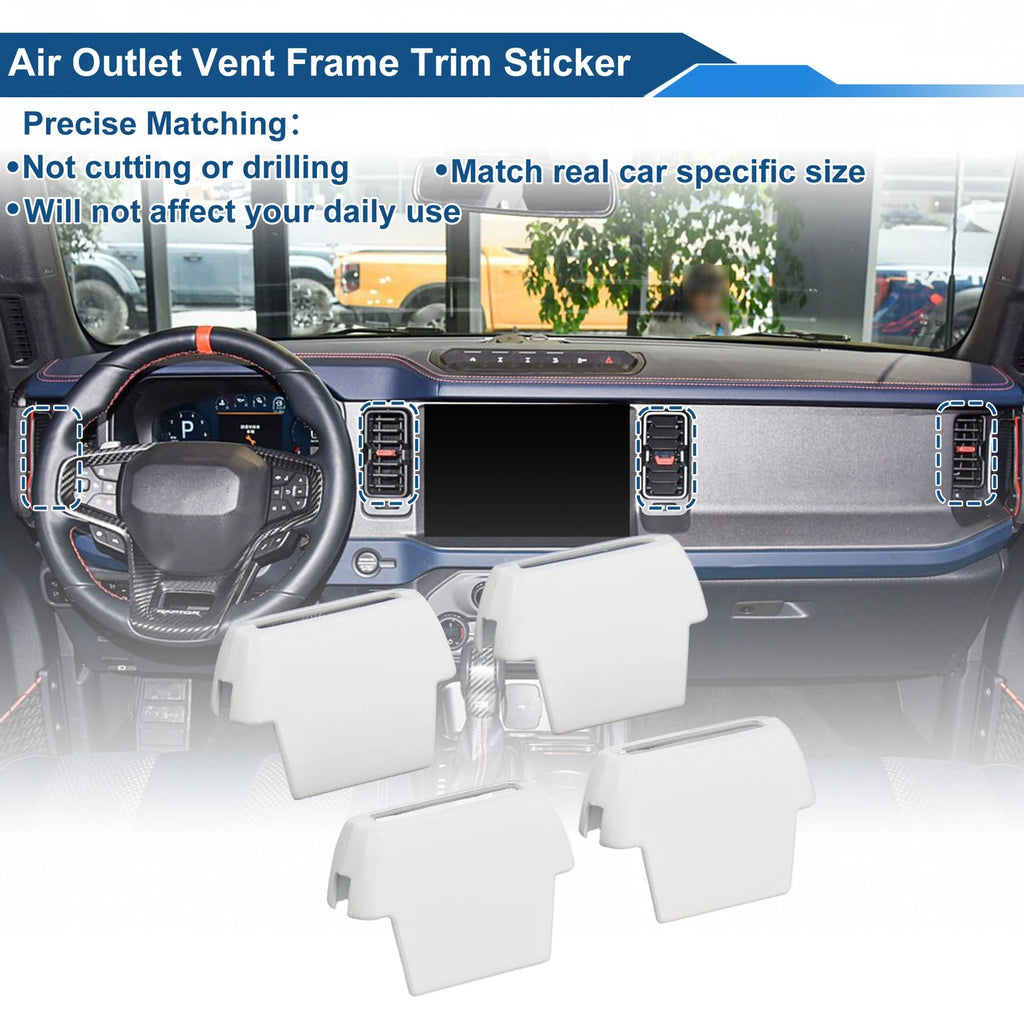 Set of 4 Air Condition Outlet Vent Trim Cover Frames for Ford Bronco (2021–2024)