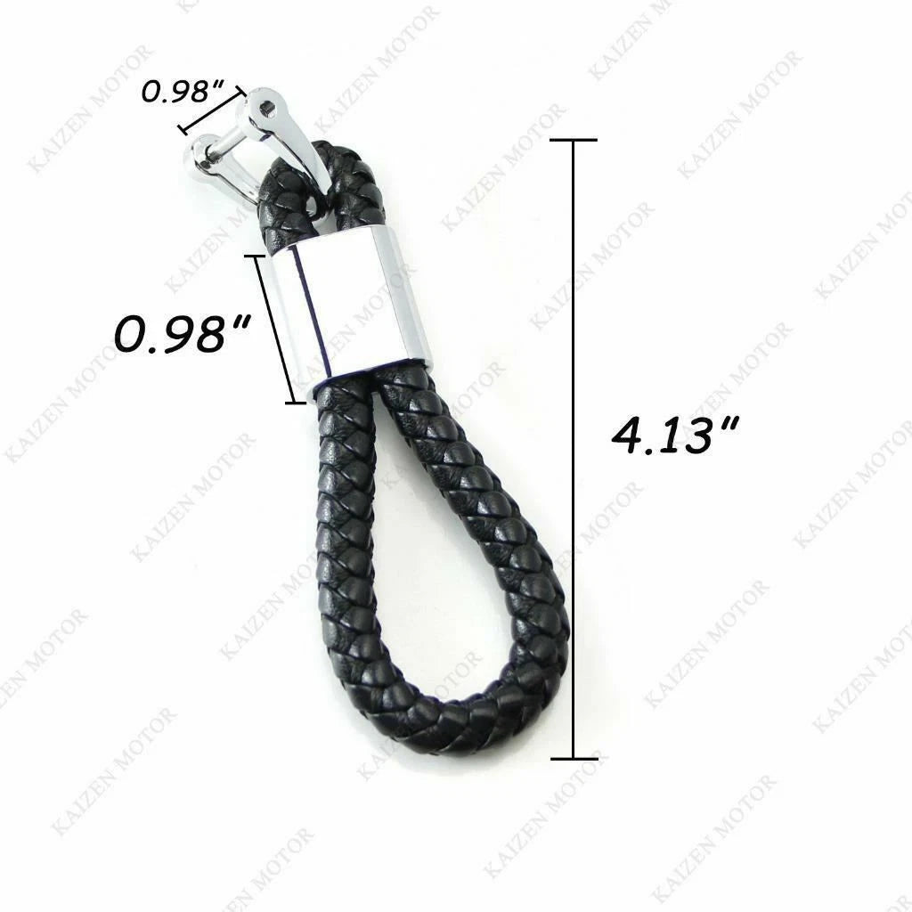 Genuine Leather Braided Key Chain Strap for Remote Car Key (2010-2020)