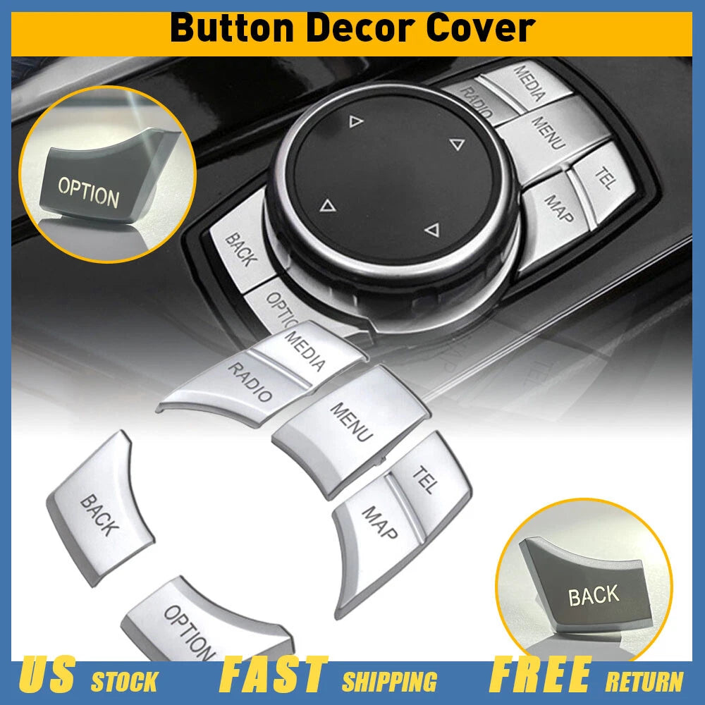 Chrome iDrive Multi Media Button Cover Trim for BMW 1 3 4 5 6 X1 X3 X5 (2010–2020)