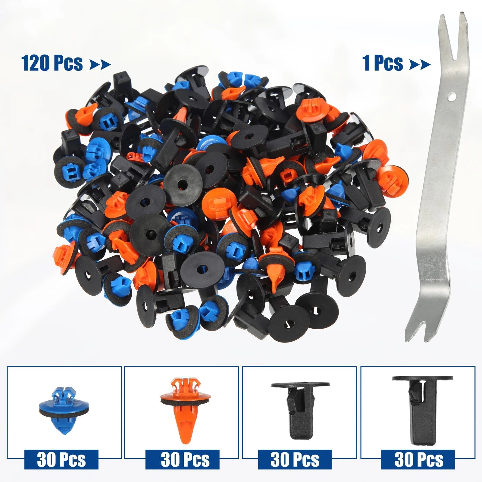 120 Pcs Retainer Fastener Clip Rivet Kit for Toyota 4Runner (2010–2023)