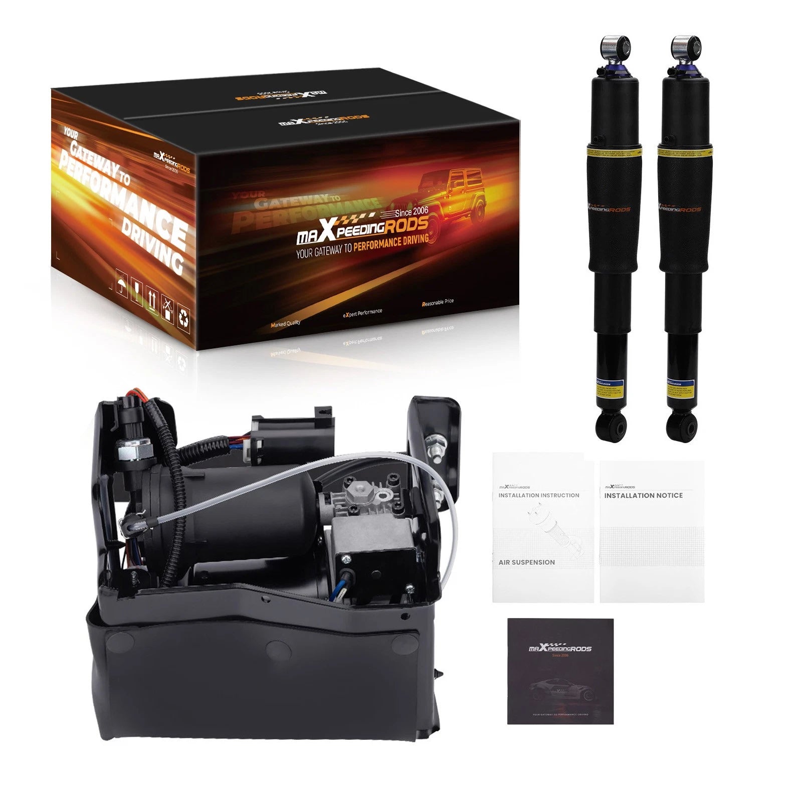 Air Shocks & Compressor Kit for Cadillac Escalade (2002–2020)