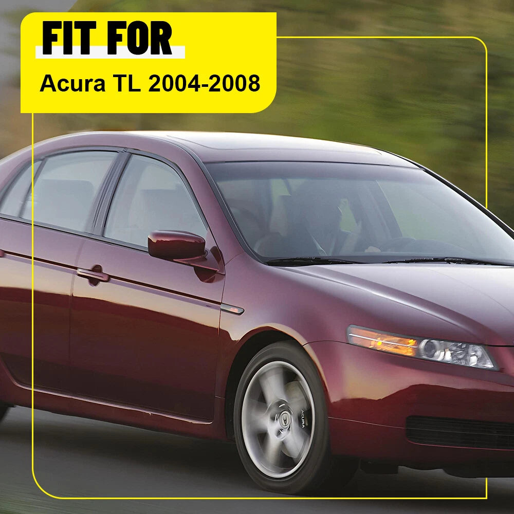 6Pcs Door Cover Window Trim Kit Black Pillar Posts for Acura TL (2004–2008)