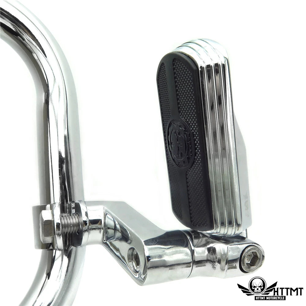 Chrome 1 1/4" Gear Skull Foot Peg Clamp for Harley Sportster Touring Dyna