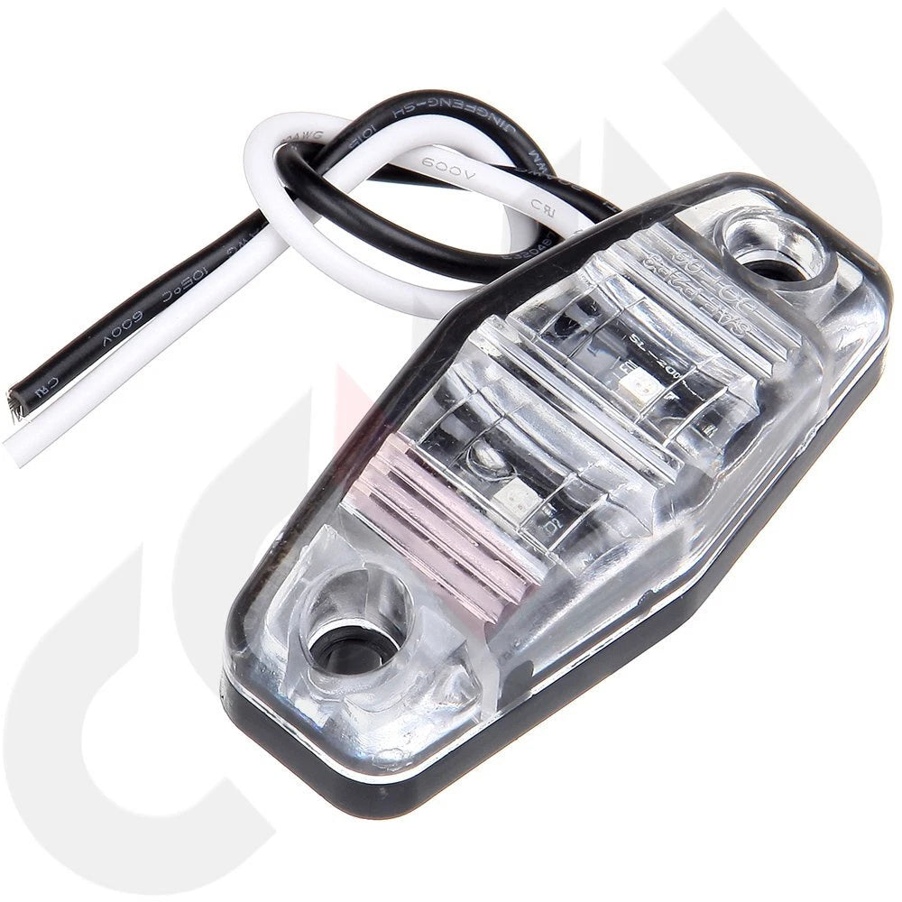 2X Side Marker Lights for Trailer Truck (Clear/Amber)