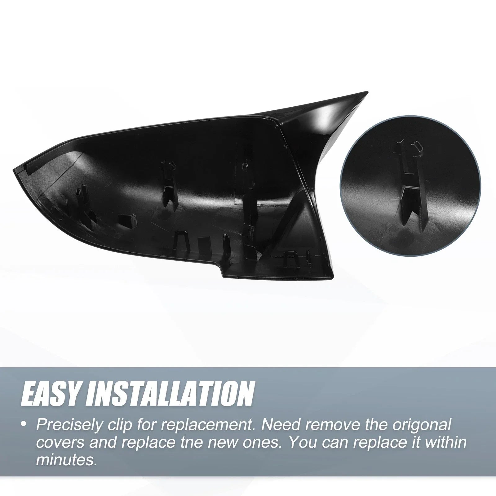 1 Pair Mirror Cover Cap Gloss Black for BMW X1 328i 125i 330i 320i 220i