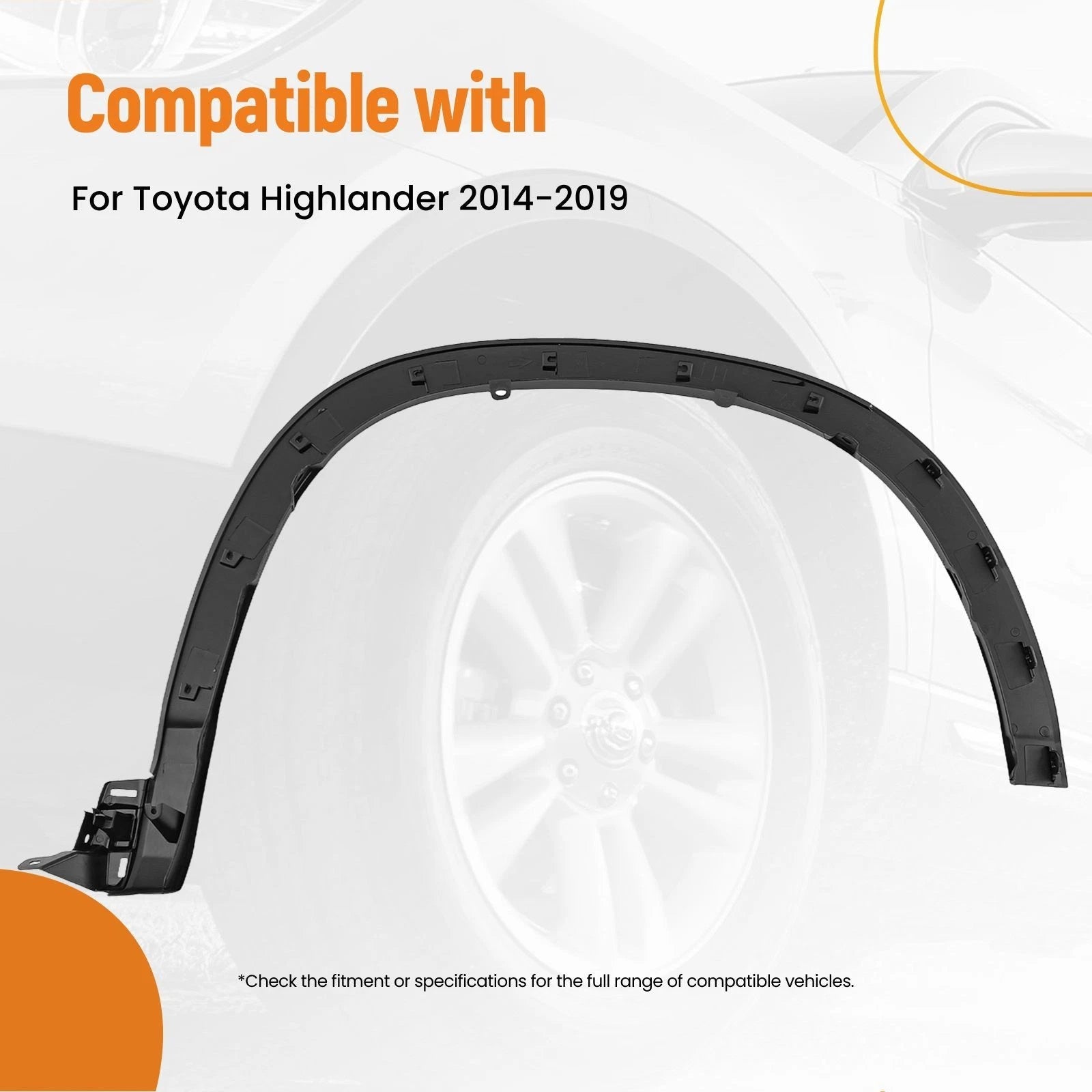 Left Front Driver Wheel Arch Molding for Toyota Highlander (2014–2019)