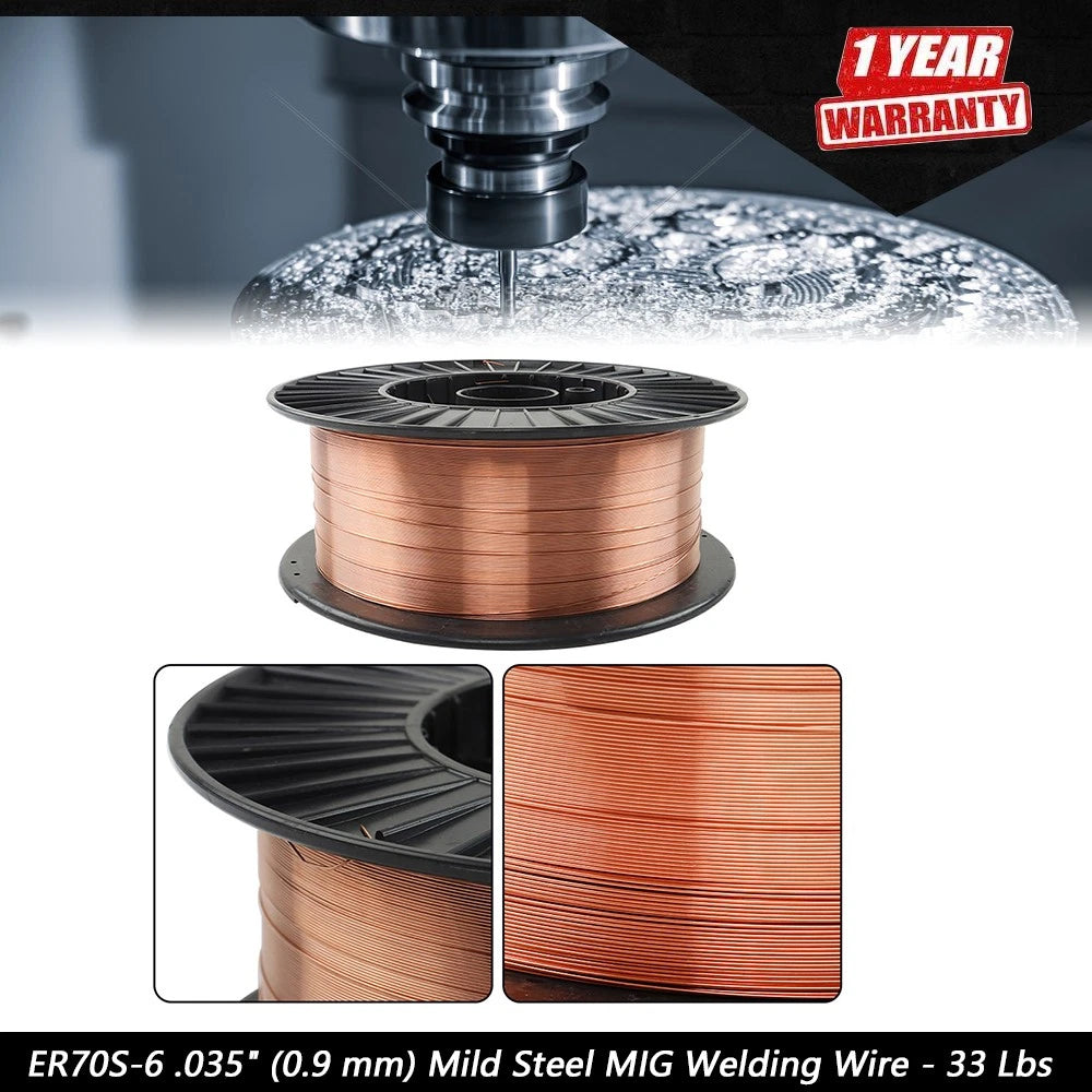 Mild Steel MIG Welding Wire 0.035" for ER70S-6 (33 lbs Roll)