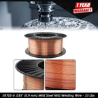 Mild Steel MIG Welding Wire 0.035" for ER70S-6 (33 lbs Roll)