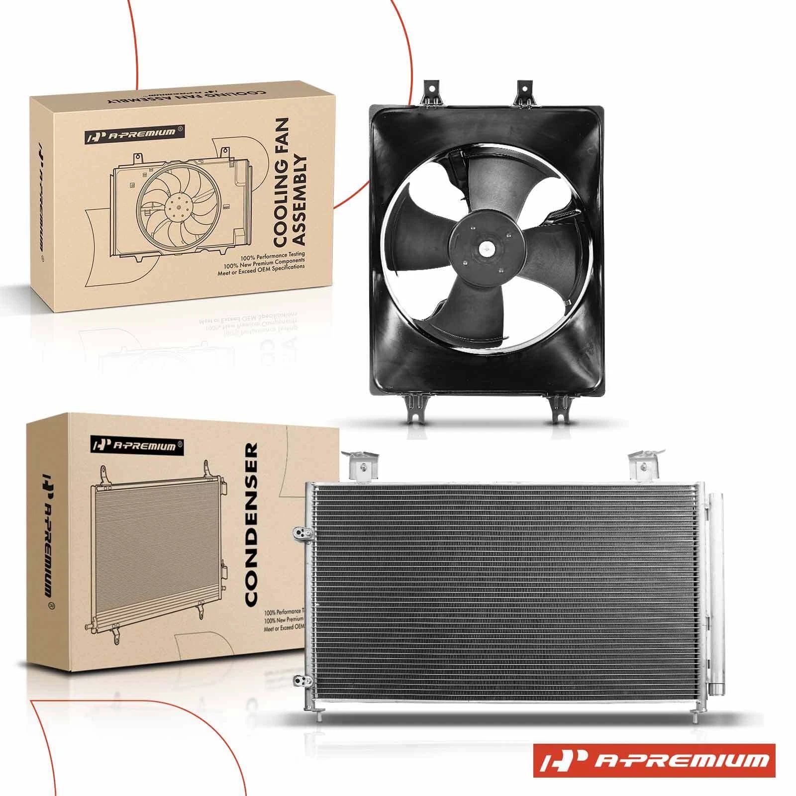A/C Condenser and Cooling Fan Assembly Kit for Honda Odyssey (1999–2004)