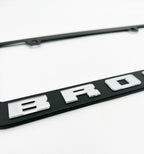 License Plate Frame Premium Stainless Black for Ford Bronco (1966–2024)