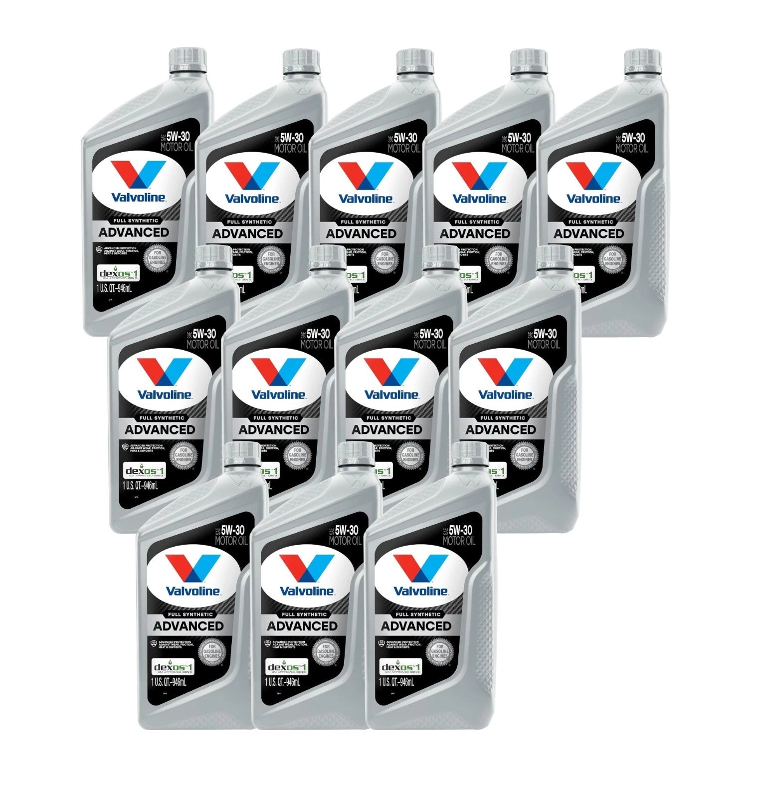 Set of 12 Valvoline Advanced Full Synthetic SAE 5W-30 Motor Oil (1qt each)