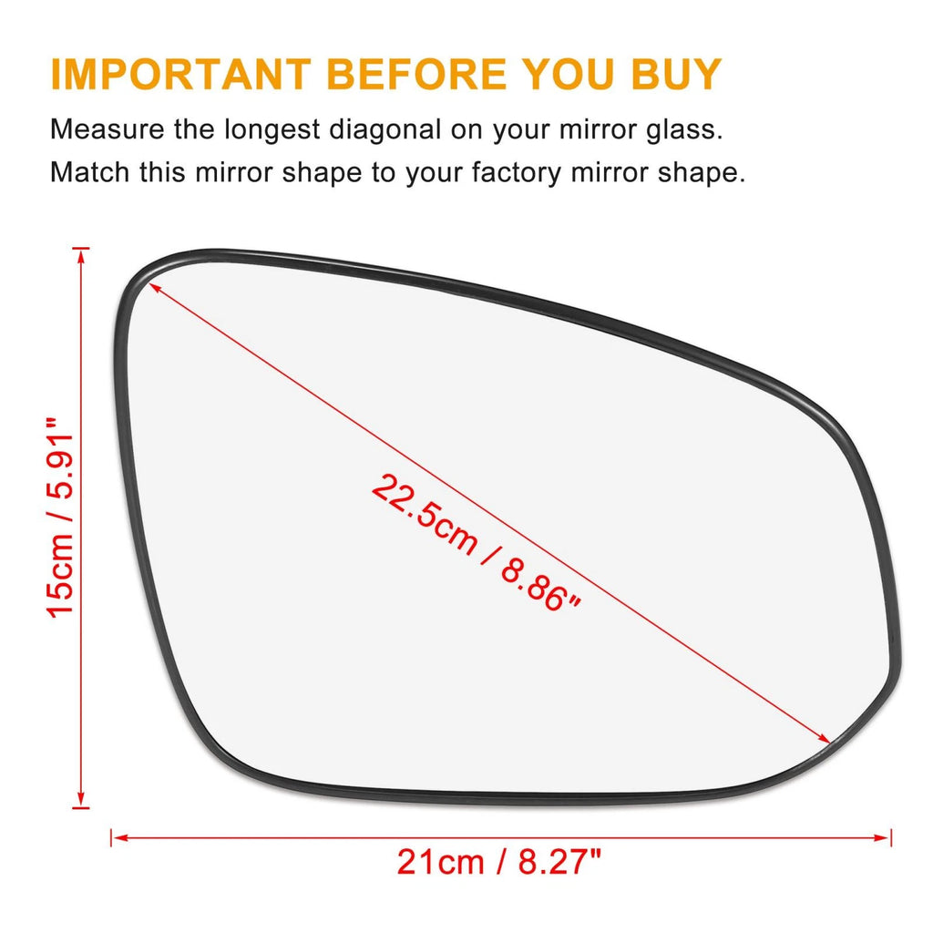 Right Side Heated Mirror Glass with Backing Plate 87931-42C10 for Toyota RAV4 (2019–2023)