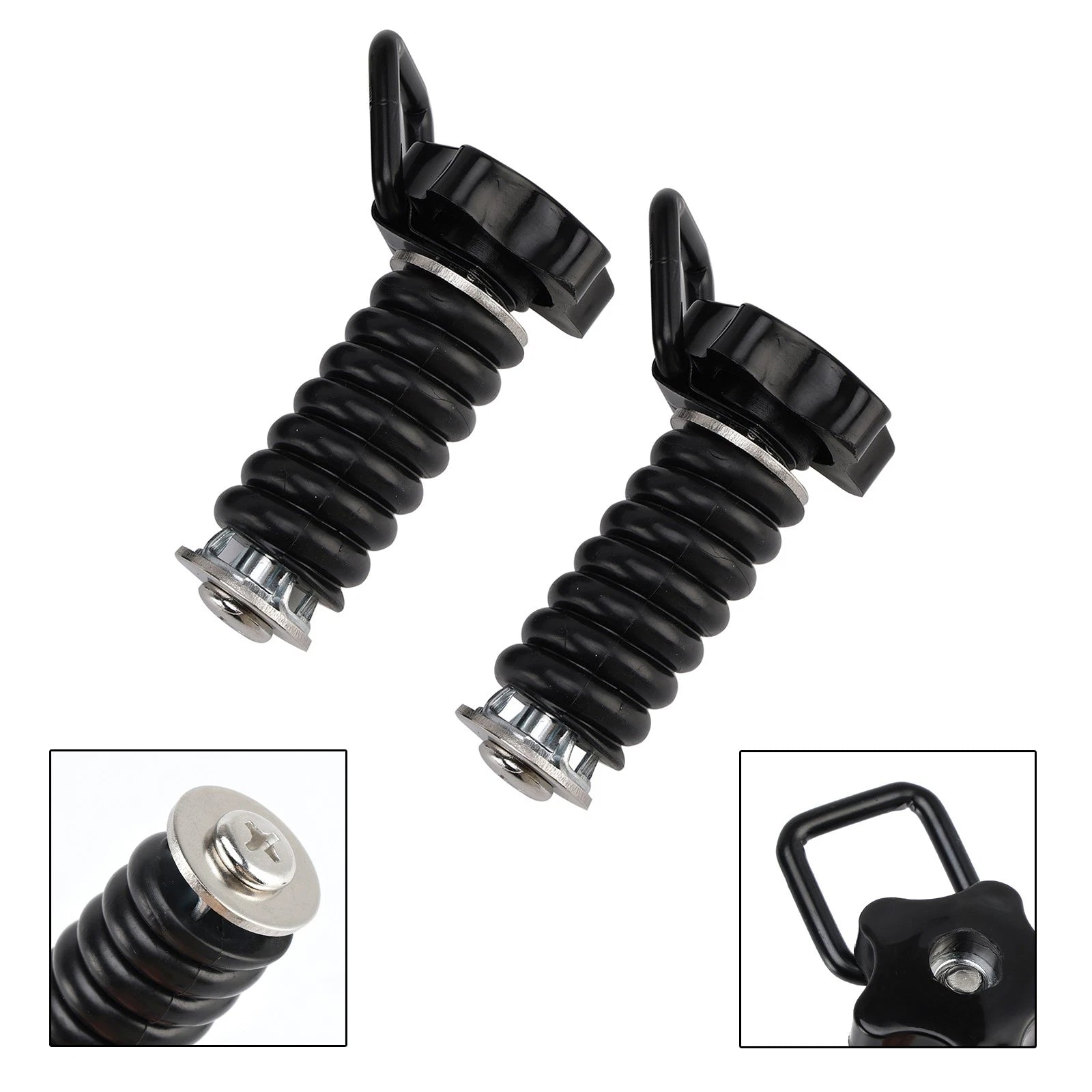 2X Tie Down Anchor D-Ring 1" Black for Polaris RZR 570 800 900 1000