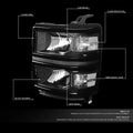 Pair of Black/Clear Signal Headlight Lamps for Chevy Silverado (2014–2015)