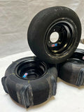 Set of 2 DWT Black Aluminum Rims & Skat Trak Sand Paddle Tires for Honda ATC 70 (1970–1985)