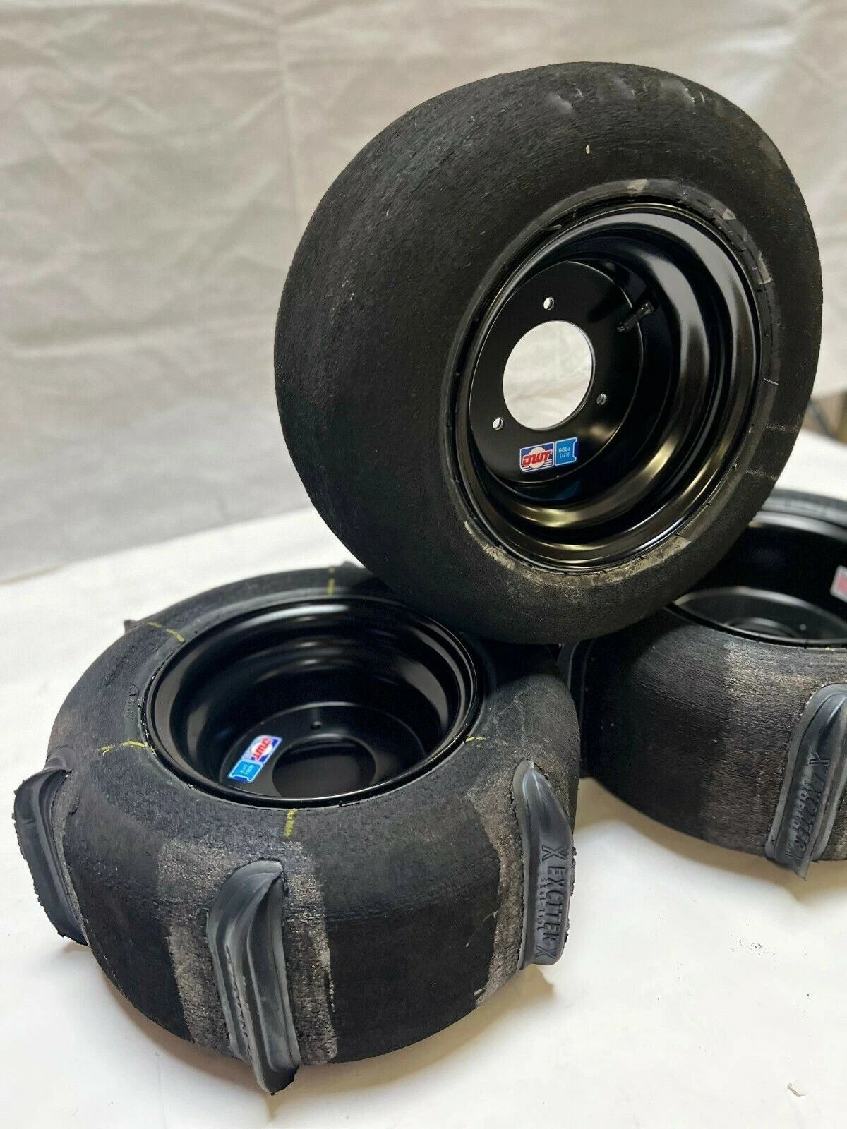 Set of 2 DWT Black Aluminum Rims & Skat Trak Sand Paddle Tires for Honda ATC 70 (1970–1985)