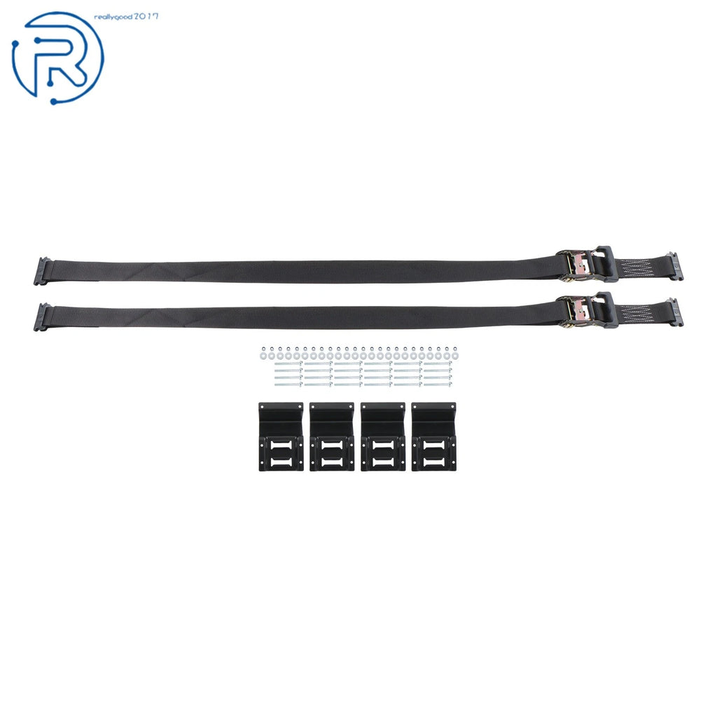 Set of 4 E-Track Wheel Chock Tie Down Ratchet Straps for UTV ATV
