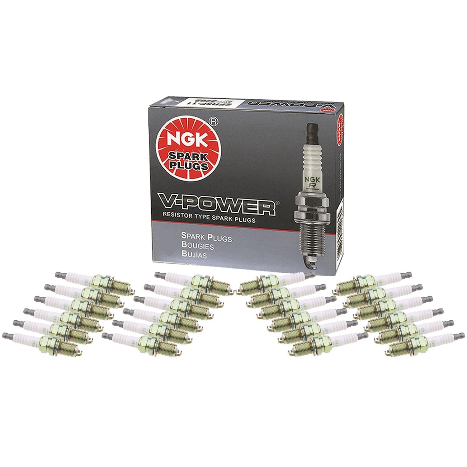 Set of 24 NGK V-Power Spark Plugs Gap 0.032 for Maybach W221 W222 C217 A217 R230