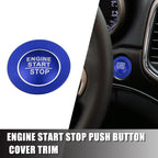 Start Stop Button Cover Trim Kit for Jeep Cherokee, Dodge (2014–2023) - Blue 723115121261
