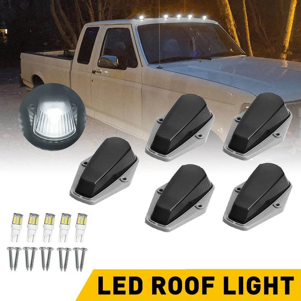 5 Cab Roof Light Marker for Ford Super Duty (1973–1997) - Smoke White w/ Base Housing
