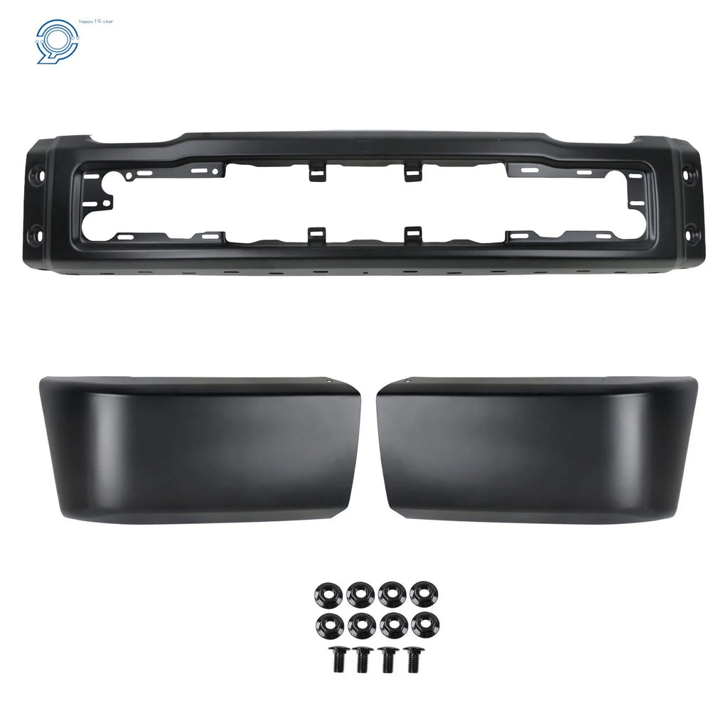 Front Bumper for Ford F150 (2015–2017) Black Split-Type Steel W/o Fog Lamps
