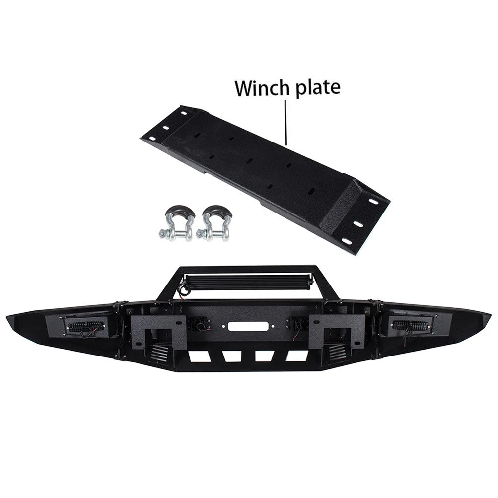 Front/Rear Bumper for Ford F150 (2015–2020) Steel Guard with LED Winch Plate