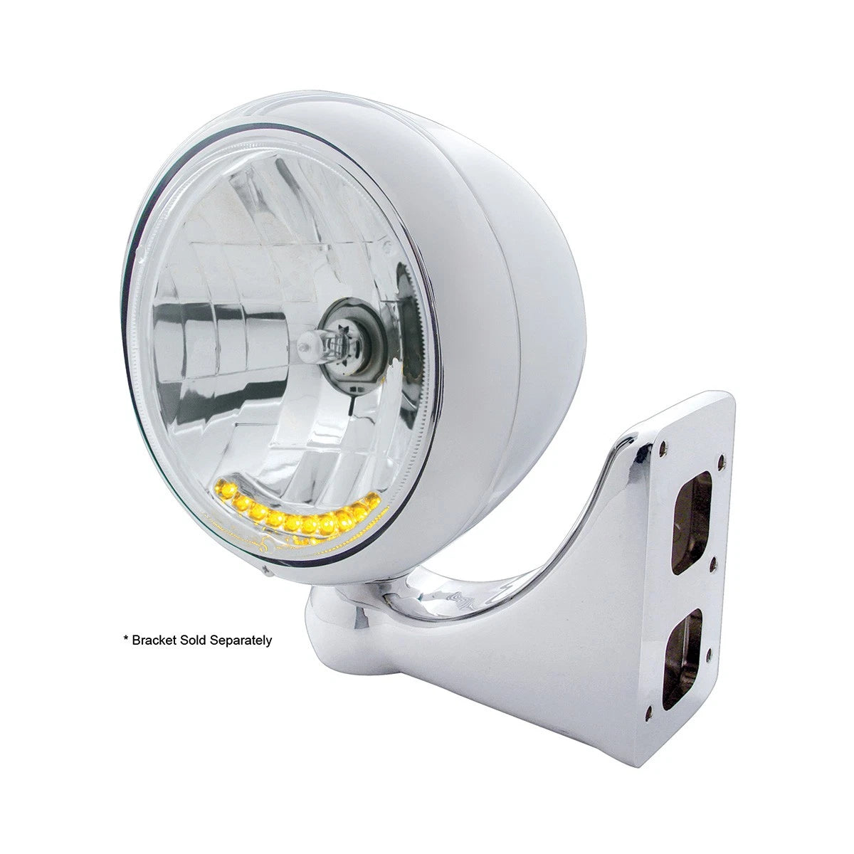 H4 Headlight Bulb Stainless Steel Style with Amber LED for Vehicles (2010–2024)
