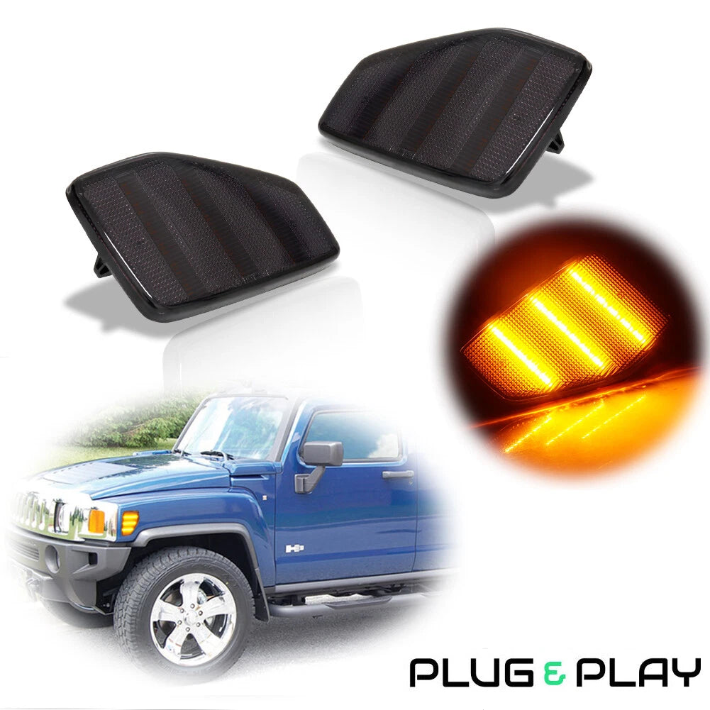 Smoked Amber Side Marker Lights for Hummer H3 H3T (2006–2010)