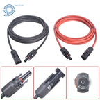 Solar Panel Extension Cable Wire Connector 12AWG for Universal Use (10ft)