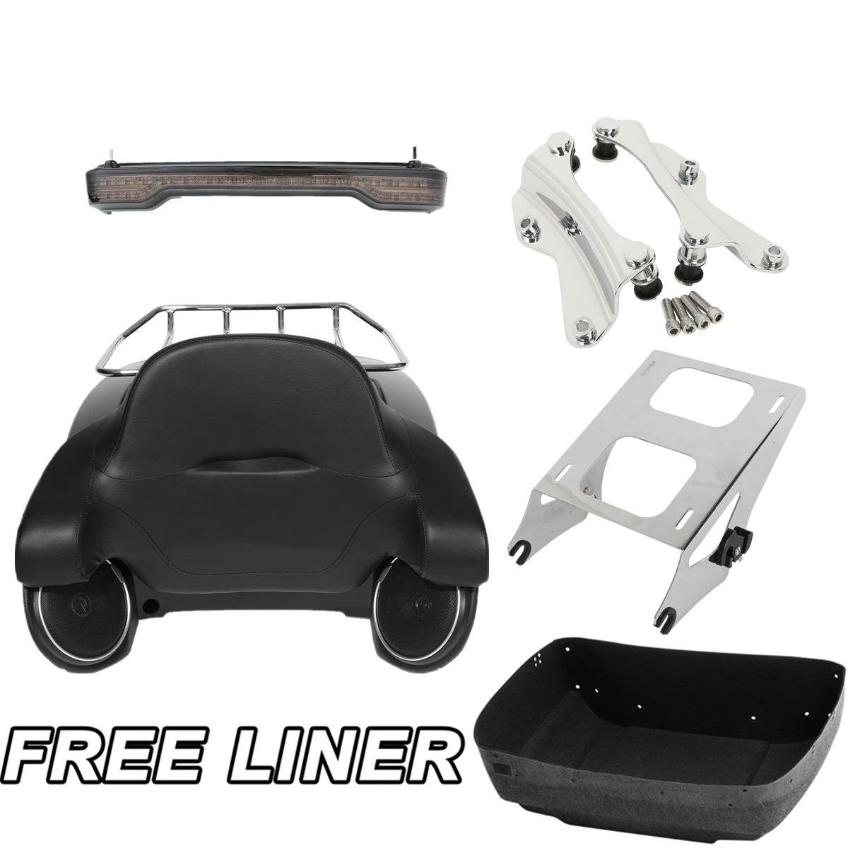 Trunk Pad Tail Light Rack Speakers Mount for Harley Road Glide (2014–2026)
