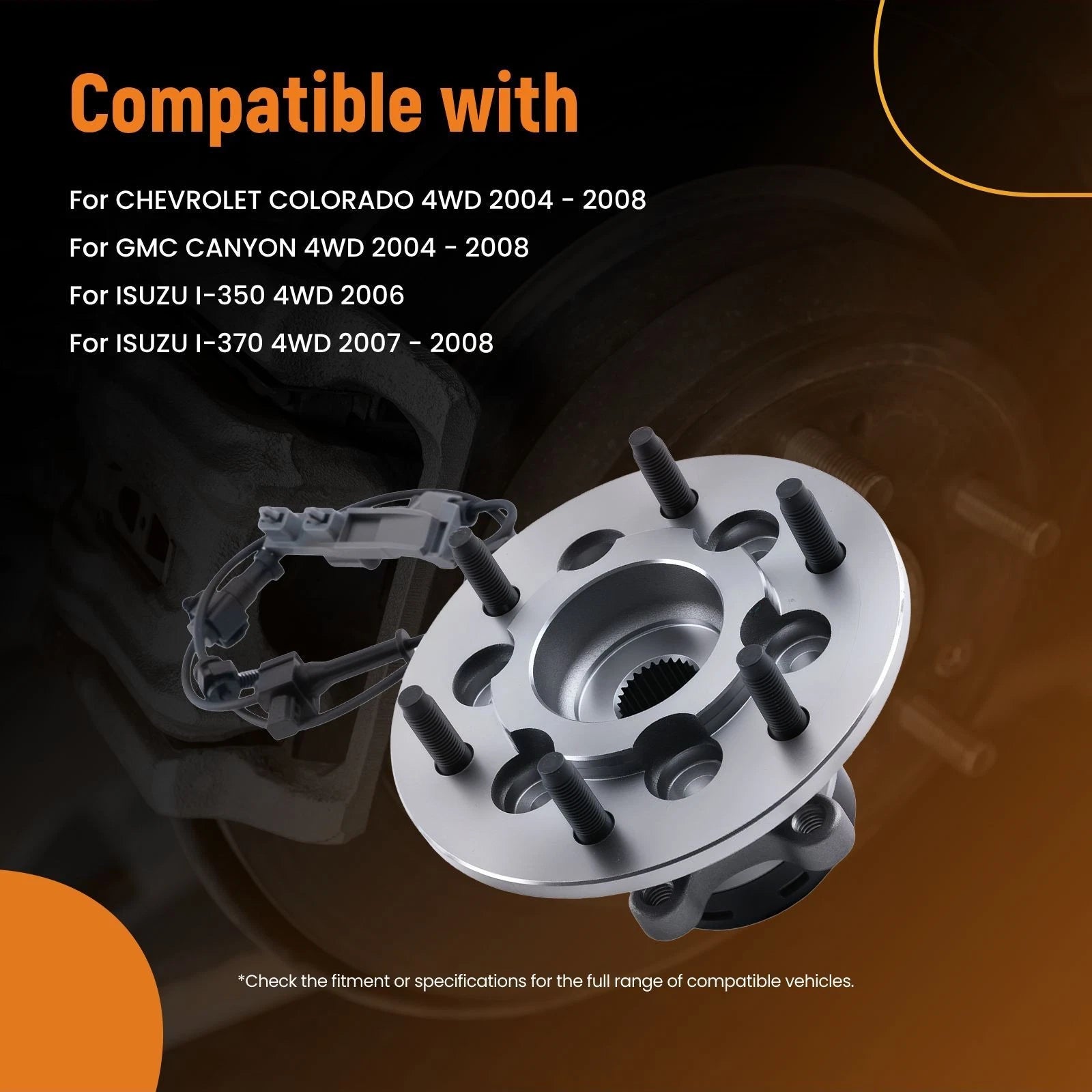 2pc Front Wheel Hub Assembly for Colorado Canyon 4WD (2004–2008) WA515110