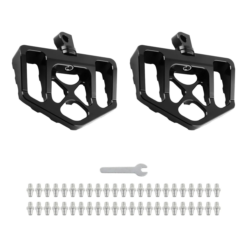 Black MX Style Wide Aluminum Foot Pegs for Harley Touring (2014–2023)