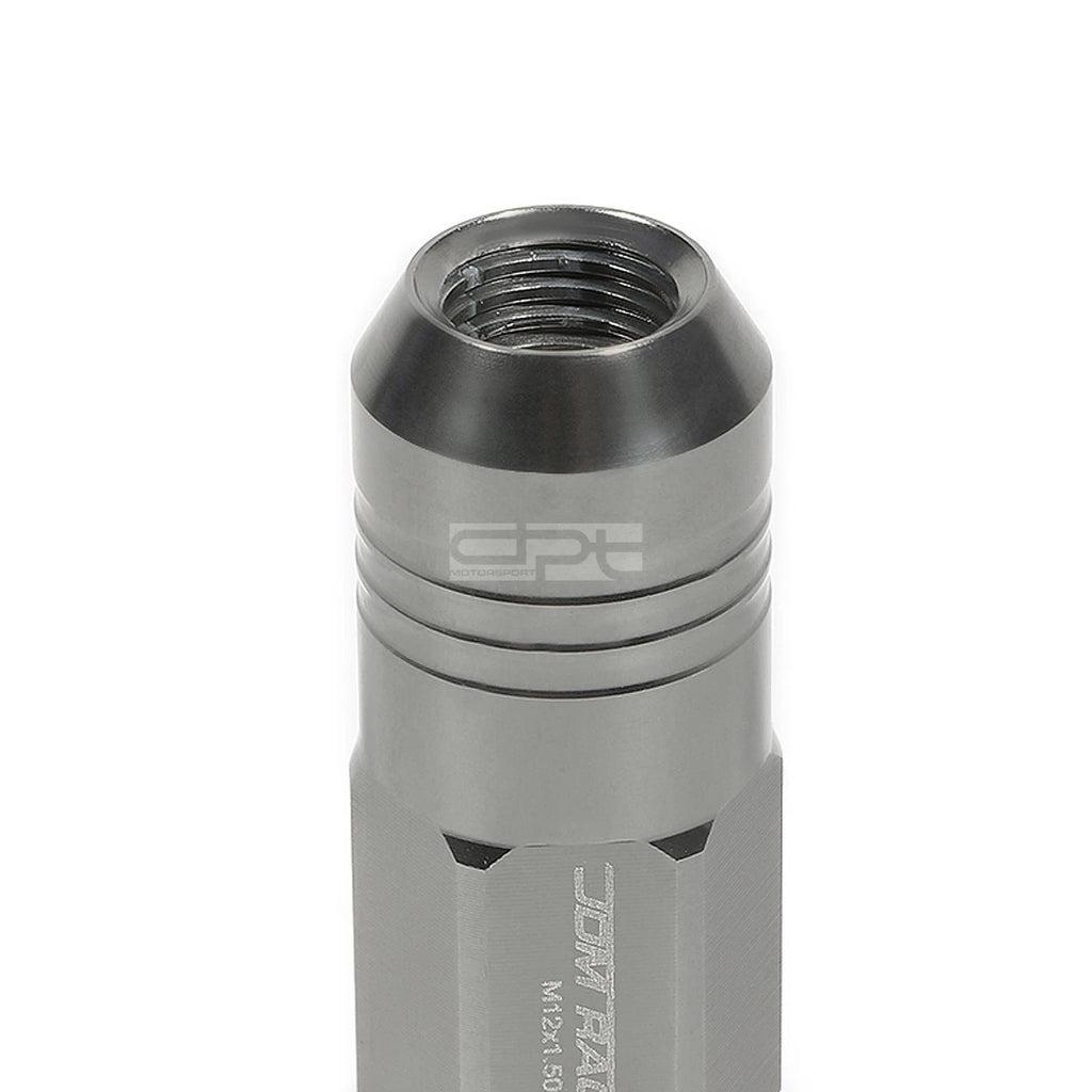 Set of 20 Closed End M12x1.5 50mm Tall Gun Metal Aluminum Lug Nuts + Adapter